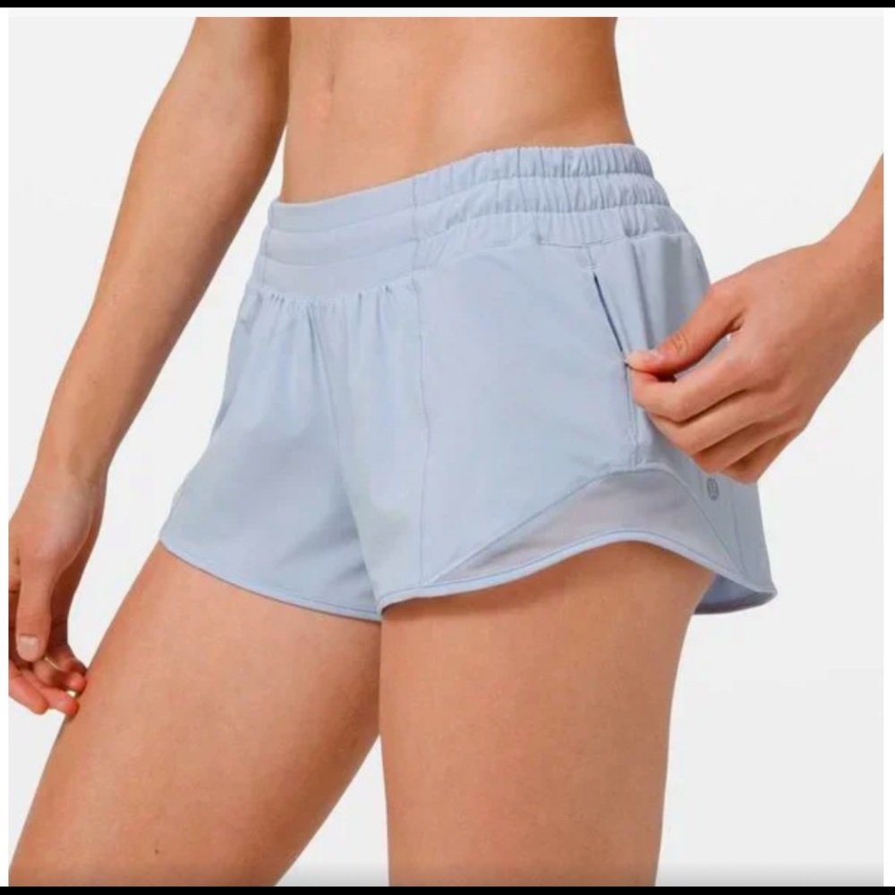 blue linen Hotty Hot Low-Rise Lined Short 2.5"